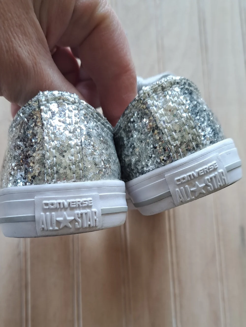 Converse Chuck Taylor All Star Metallic Glitter Silver Infant Sneakers Y2k